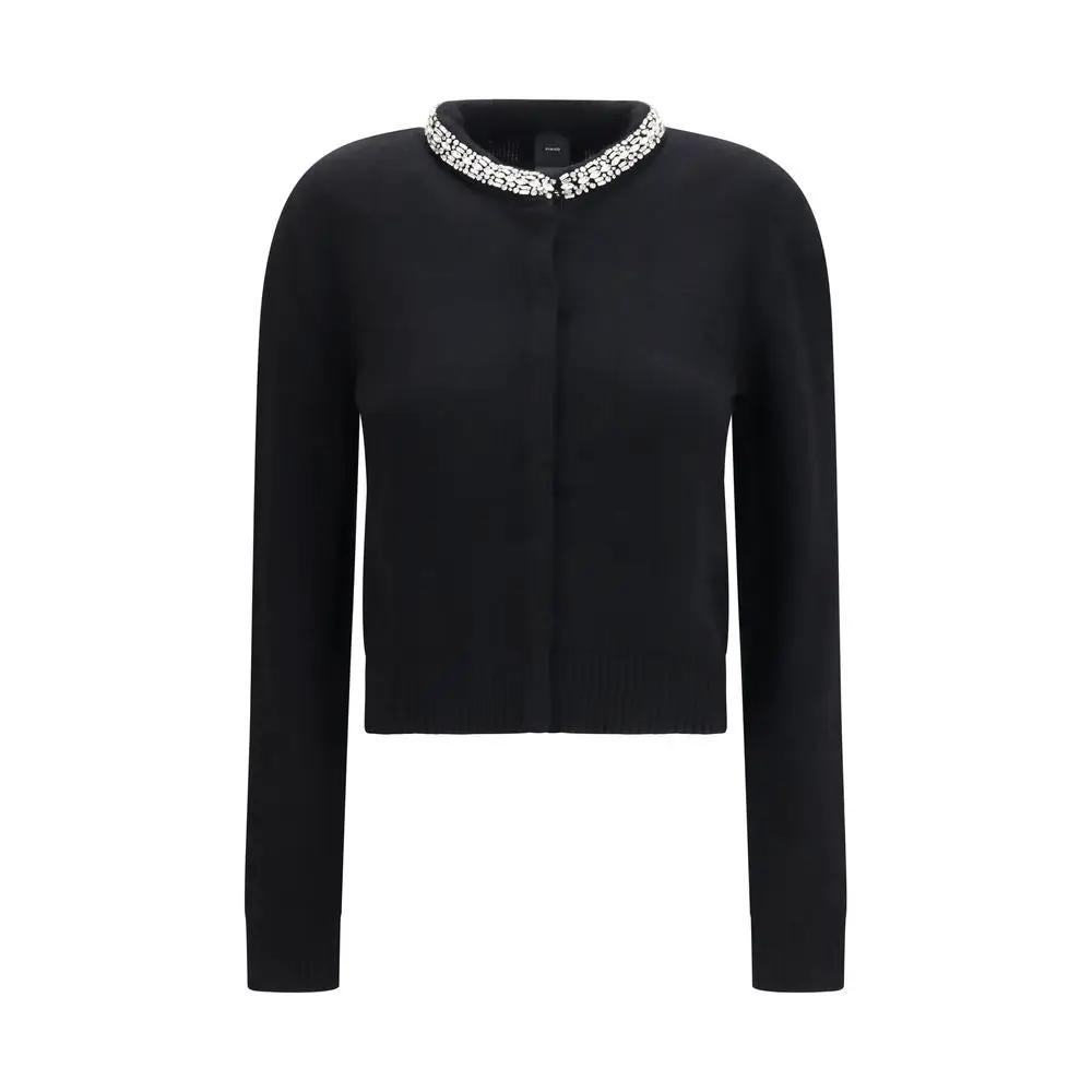 PINKO Black Wool Oves Aries Cardigan