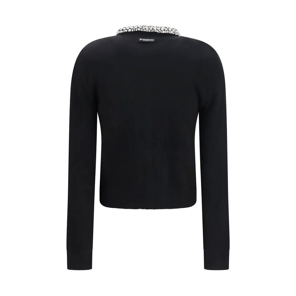 PINKO Black Wool Oves Aries Cardigan