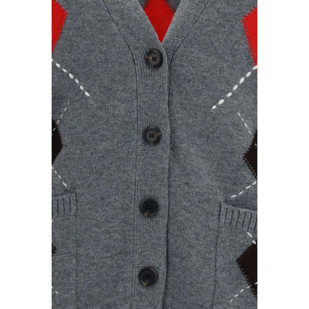 Cardigan PINKO Oves Aries en laine grise