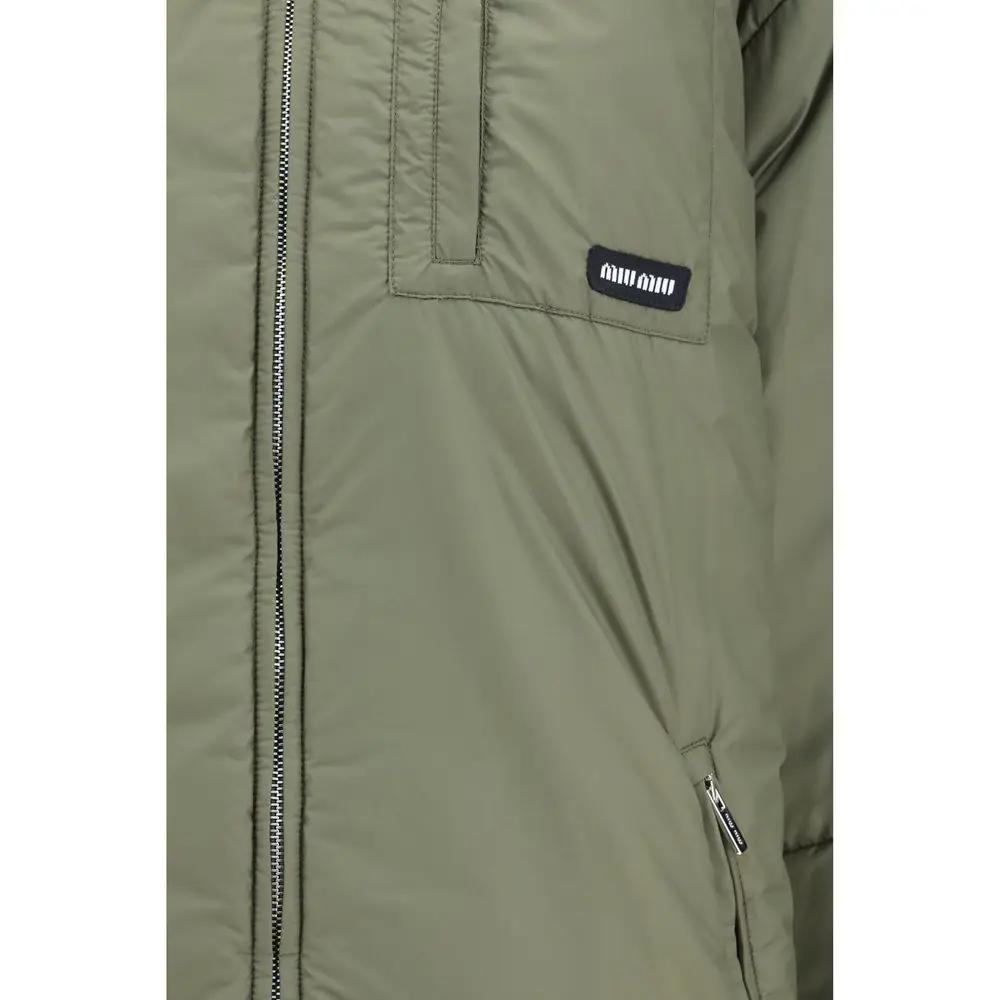 Women's Green Oversized Goose Down Puffer Jacket – Miu Miu