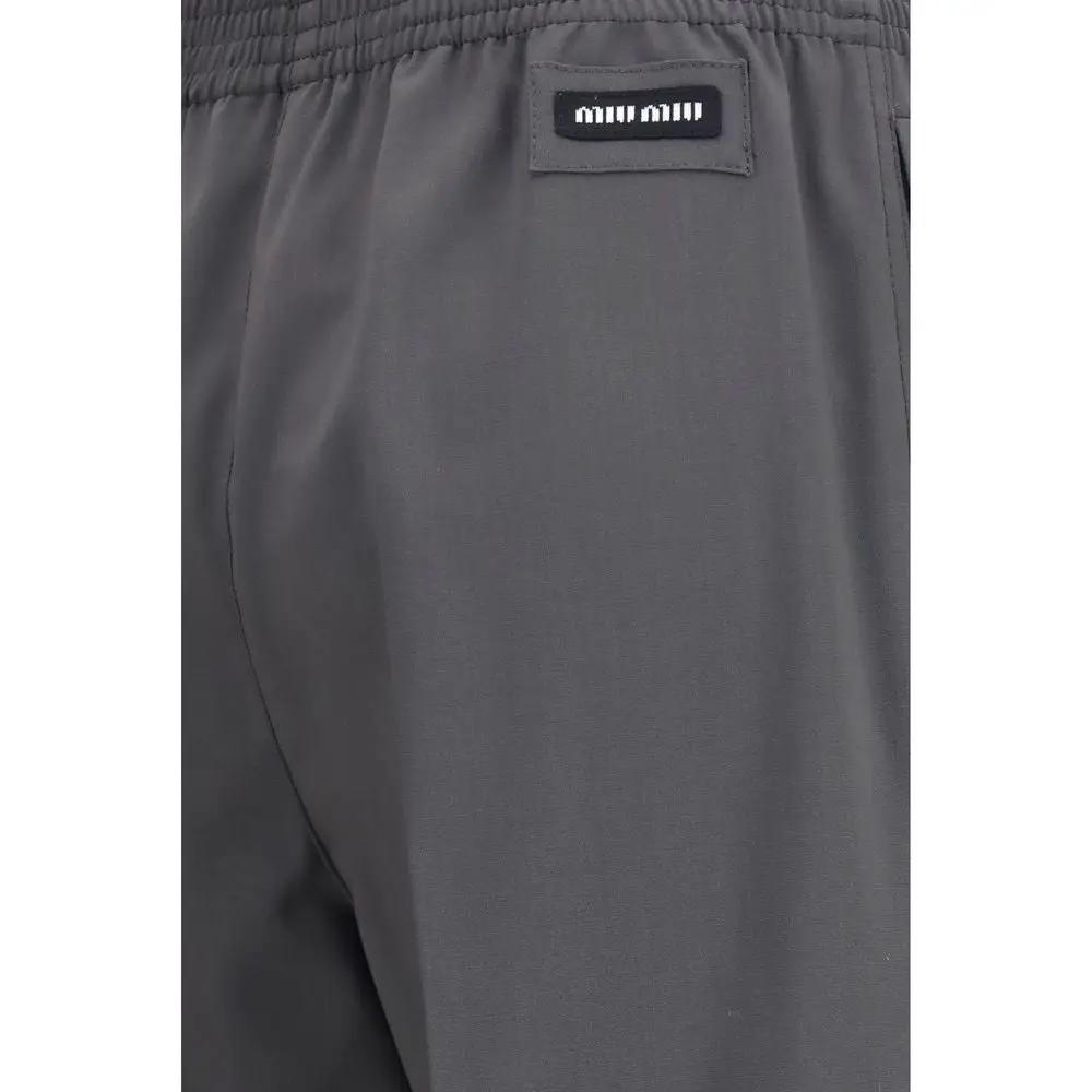 Miu Miu Gray Wool Oves Aries Casual Pants