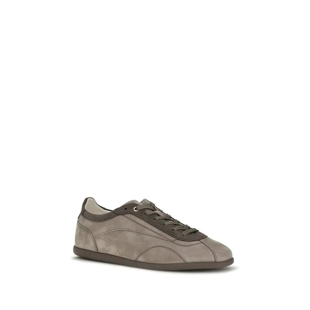 Brunello Cucinelli Brunello Cucinelli Gray Calf Leather Bos Taurus Sneakers