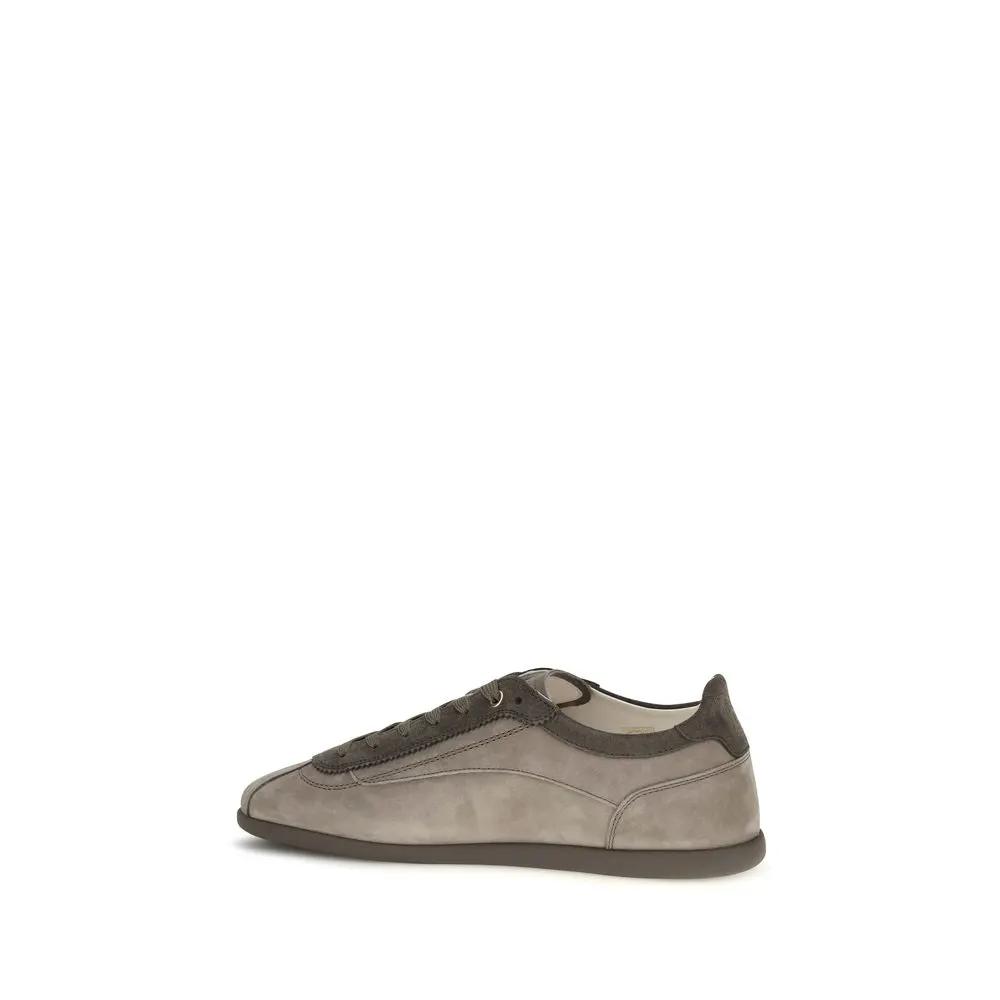 Brunello Cucinelli Brunello Cucinelli Gray Calf Leather Bos Taurus Sneakers