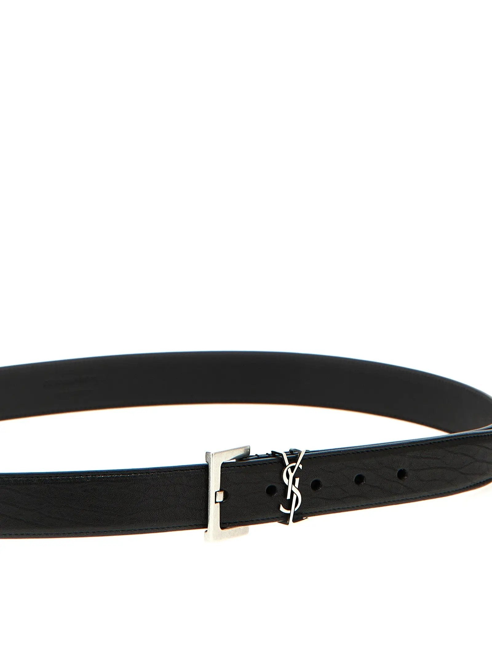 Saint Laurent Black Leather Regular Belt