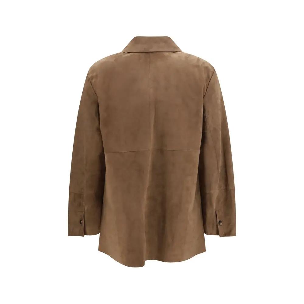 Women's Brown Gocce Suede Leather Jacket – 'S Max Mara