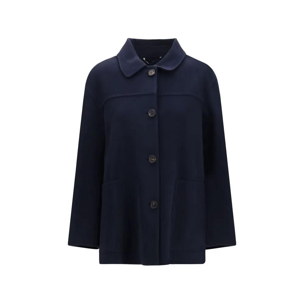 'S Max Mara Blue Wool Oves Aries Coat