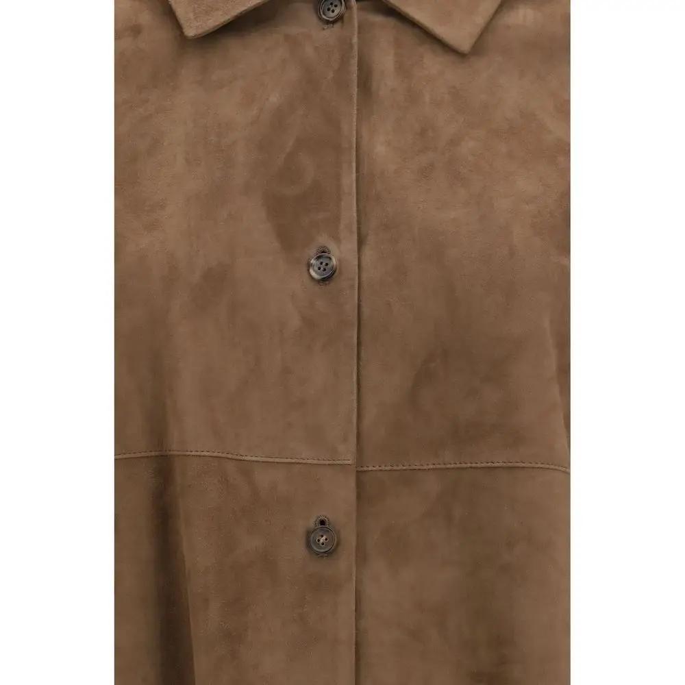 Women's Brown Gocce Suede Leather Jacket – 'S Max Mara
