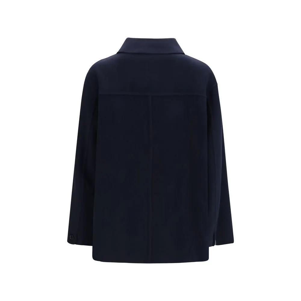 'S Max Mara Blue Wool Oves Aries Coat