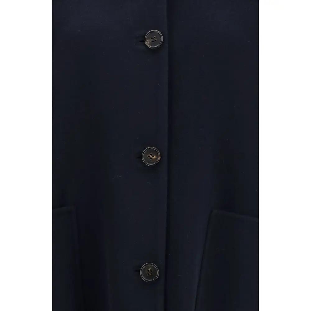 'S Max Mara Blue Wool Oves Aries Coat