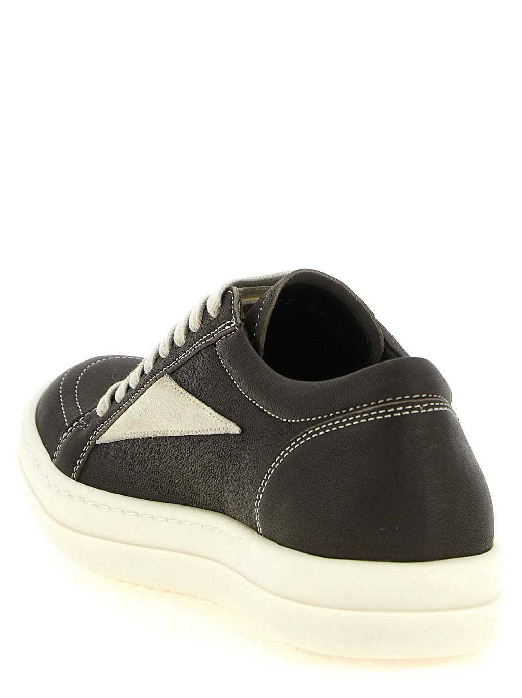 Baskets basses Rick Owens en cuir d'agneau marron
