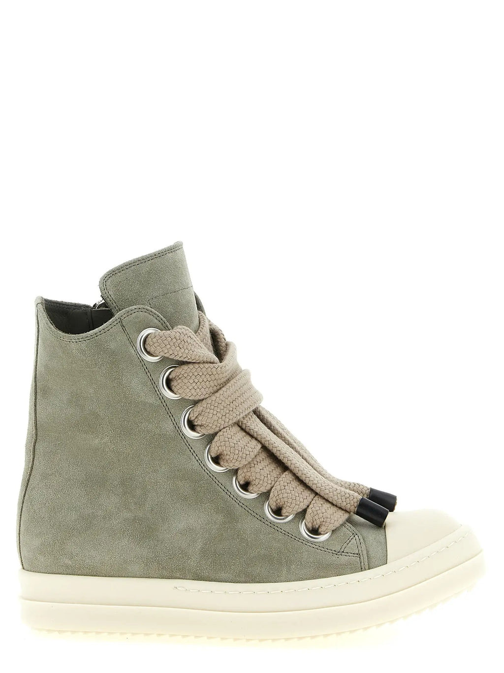 Baskets montantes bicolores en cuir de veau Rick Owens