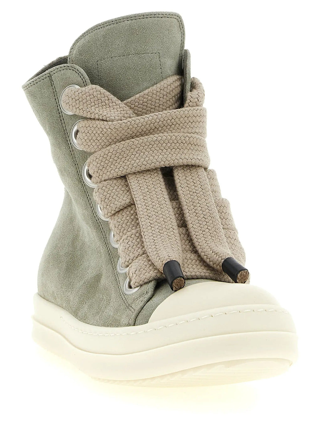 Baskets montantes bicolores en cuir de veau Rick Owens