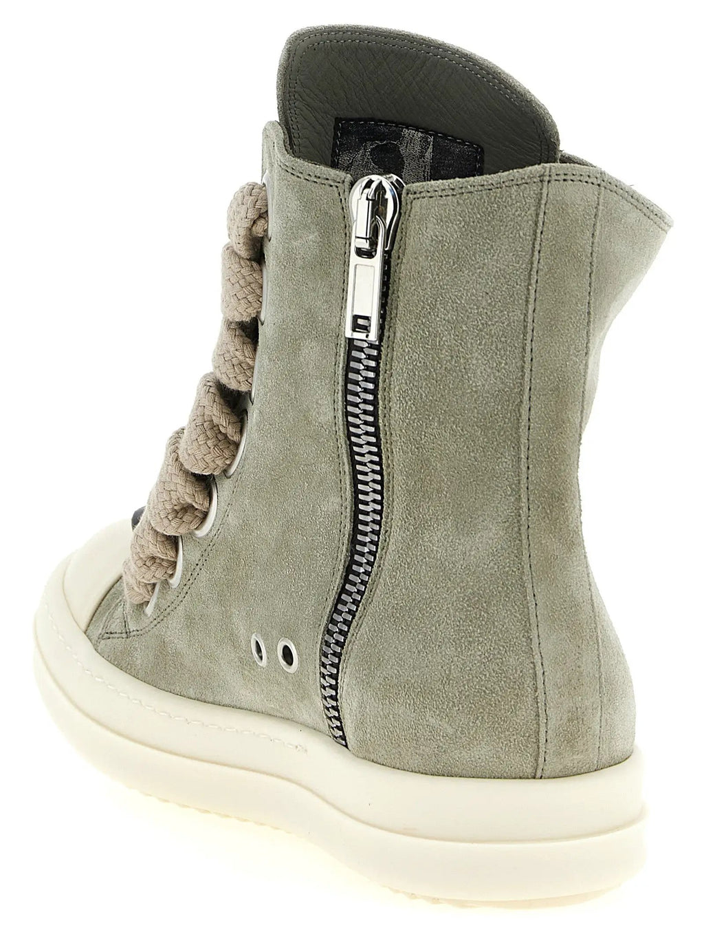 Baskets montantes bicolores en cuir de veau Rick Owens