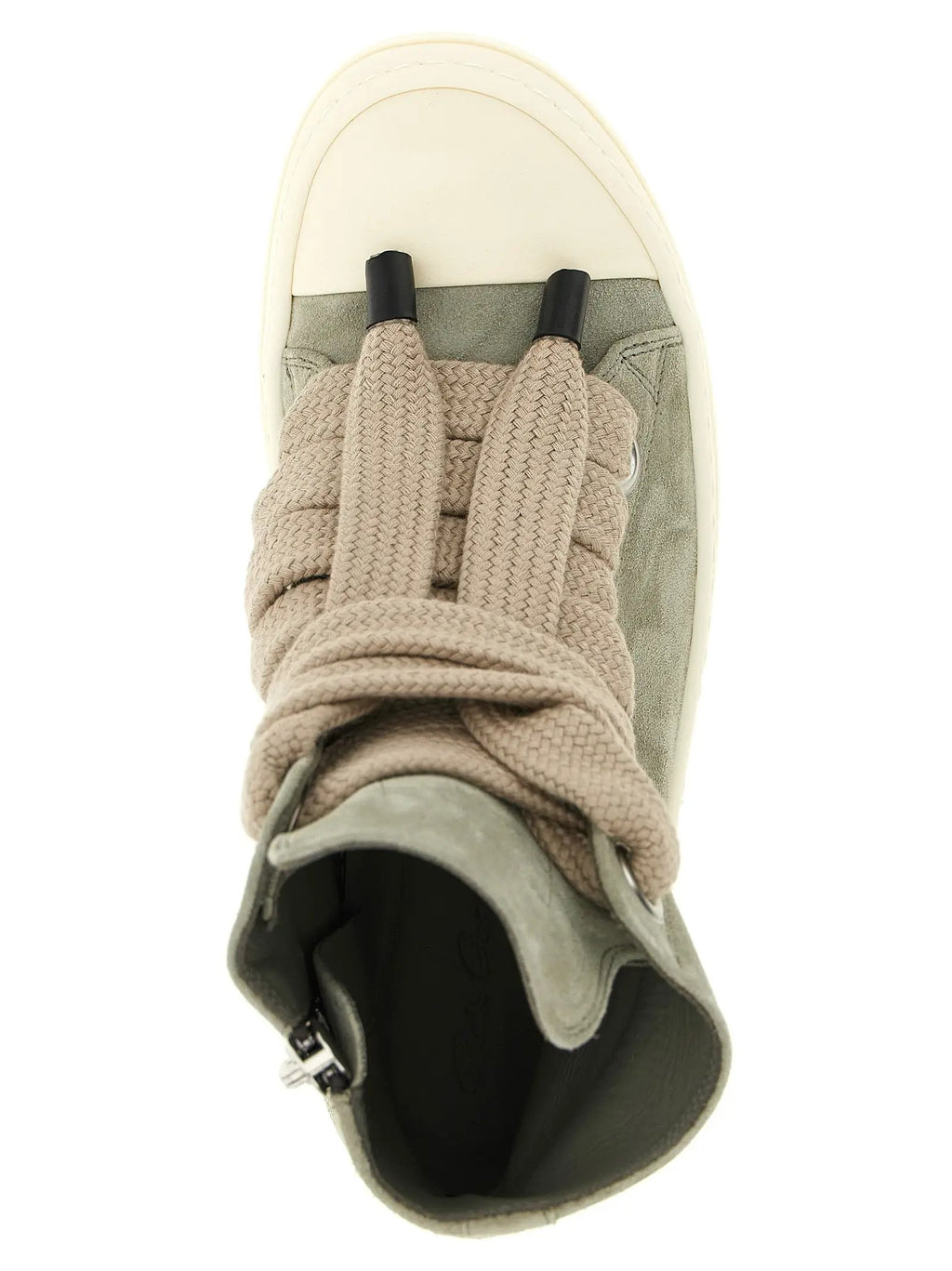 Baskets montantes bicolores en cuir de veau Rick Owens