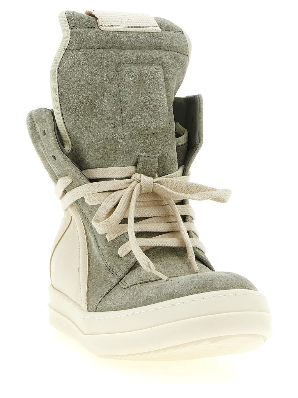 Rick Owens Bicolor Calfskin Athletic Sneakers