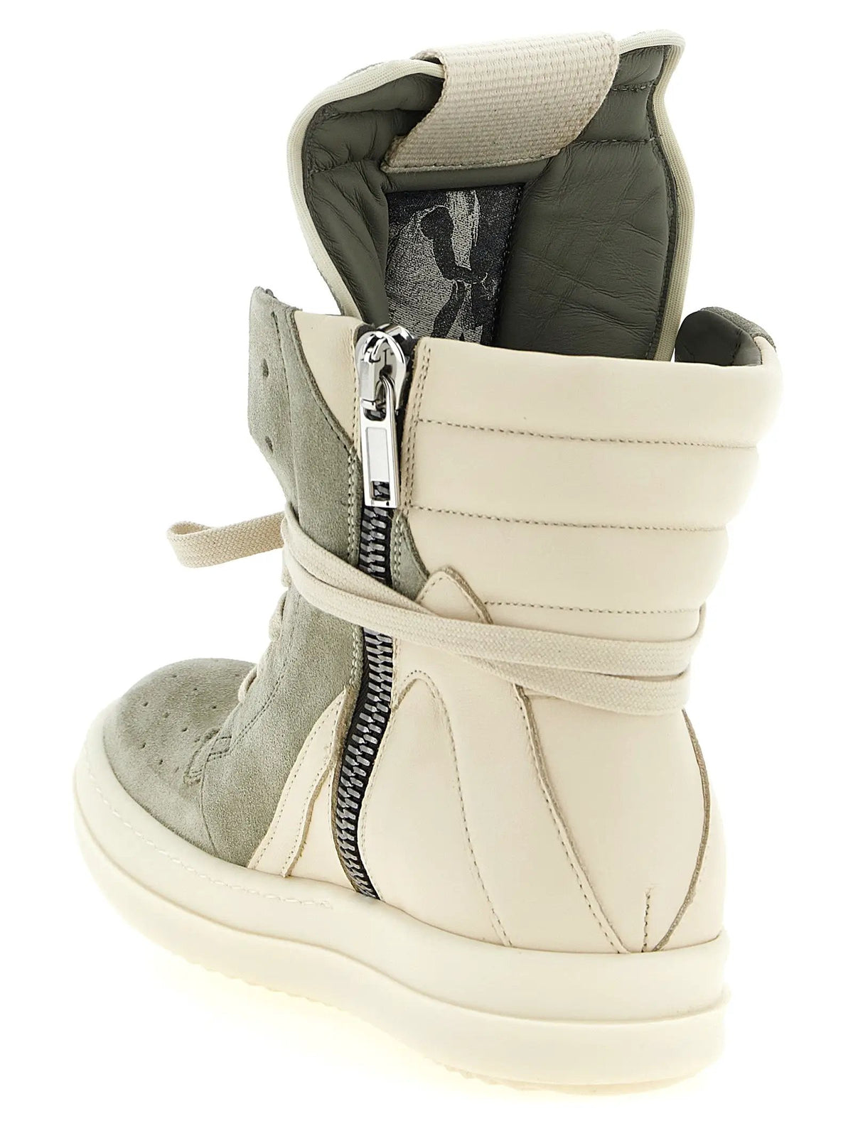 Rick Owens Bicolor Calfskin Athletic Sneakers