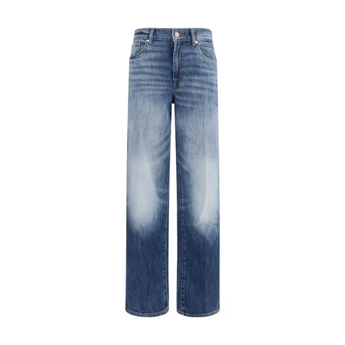 7FOR 7FOR Blue Cotton Straight-Leg Jeans