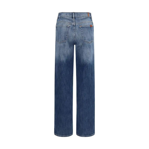 7FOR 7FOR Blue Cotton Straight-Leg Jeans