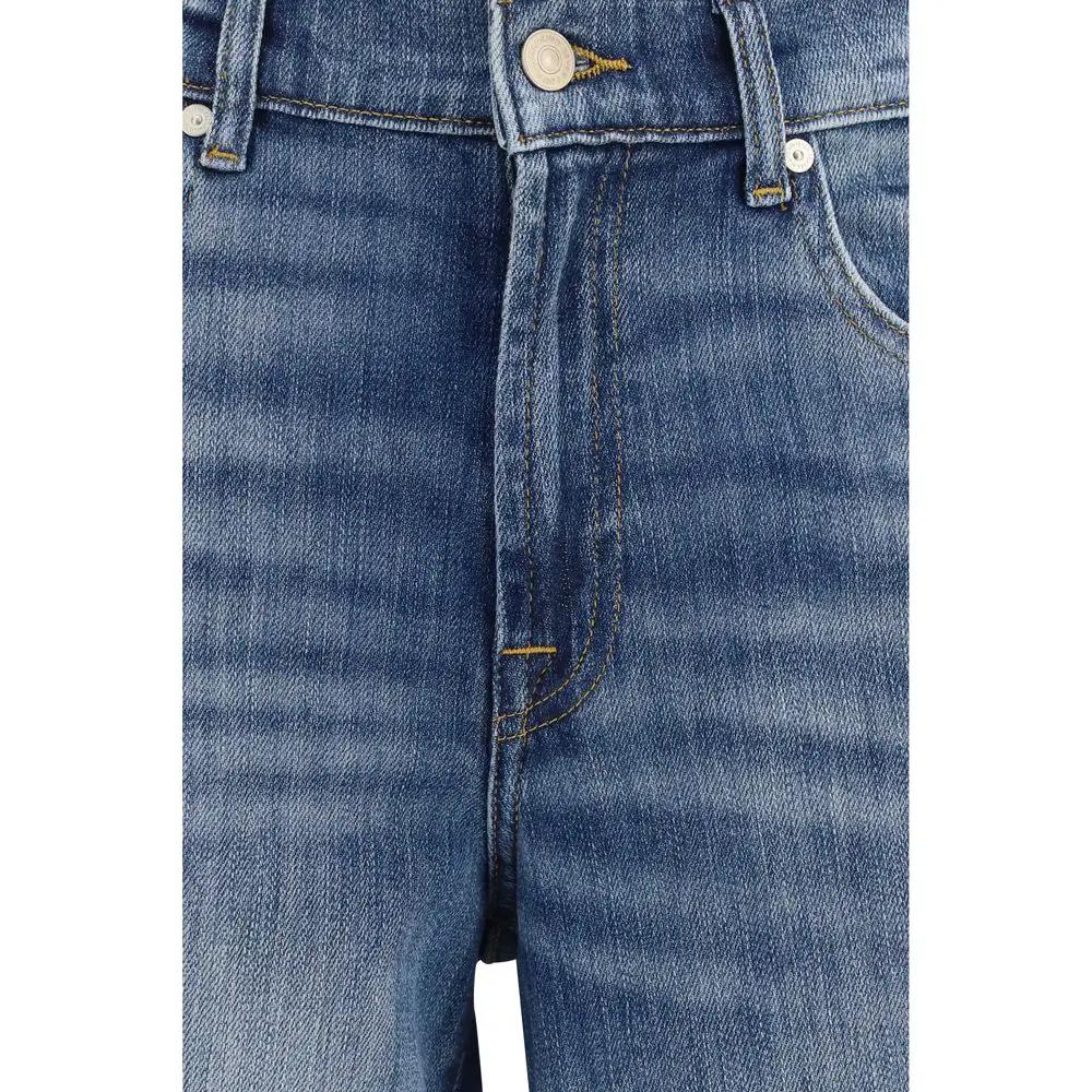7FOR 7FOR Blue Cotton Straight-Leg Jeans