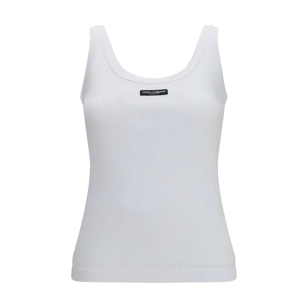 Dolce & Gabbana Dolce & Gabbana White Cotton Tank Tops