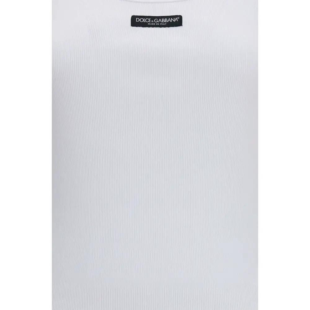 Dolce & Gabbana Dolce & Gabbana White Cotton Tank Tops