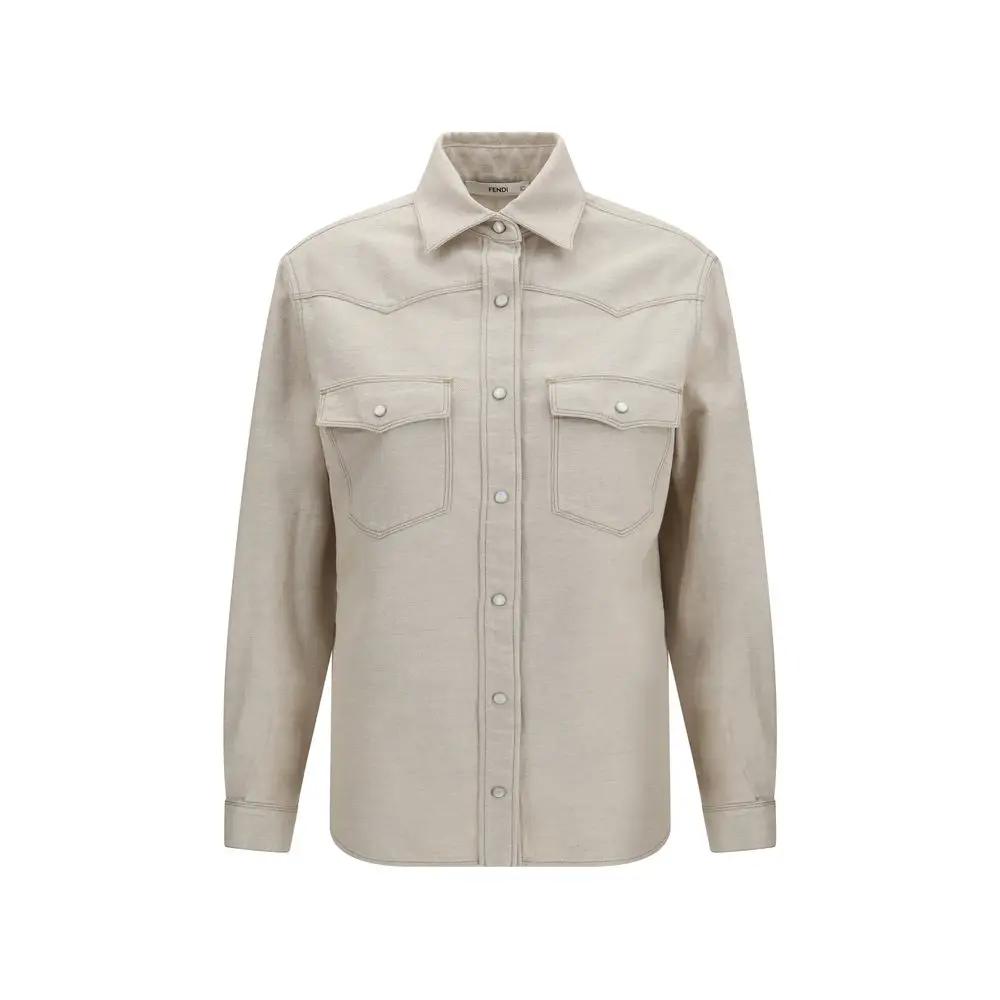 Fendi Fendi Beige Denim Shirt