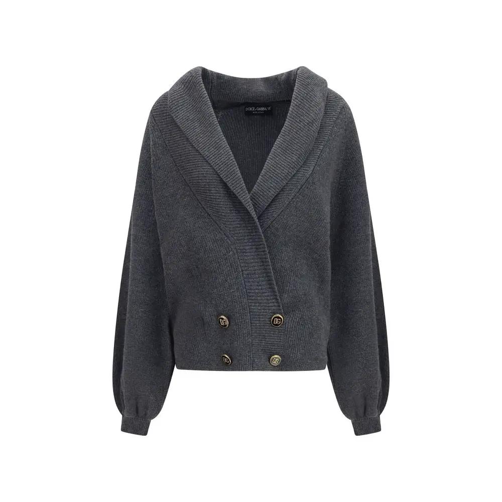 Dolce & Gabbana Gray Wool Oves Aries Cardigan