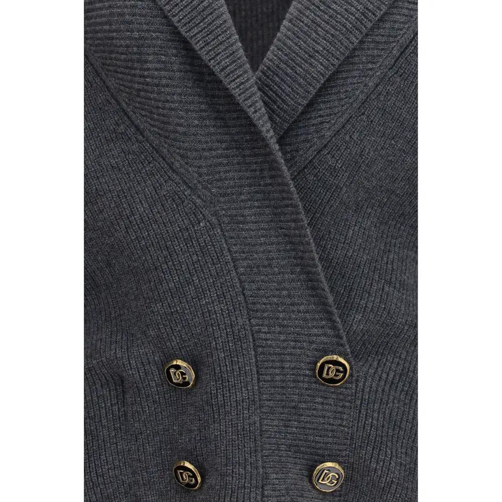 Dolce & Gabbana Gray Wool Oves Aries Cardigan