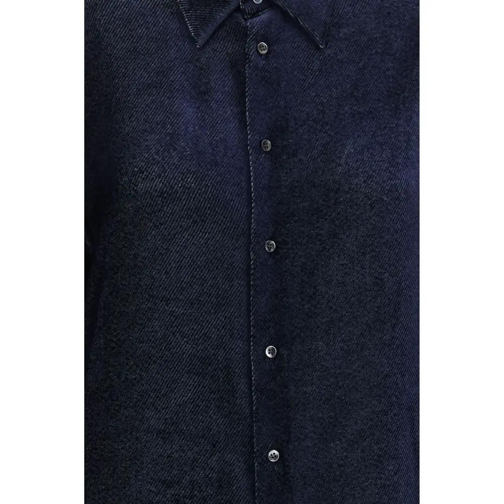 Giorgio Armani Blue Silk Dress Shirt