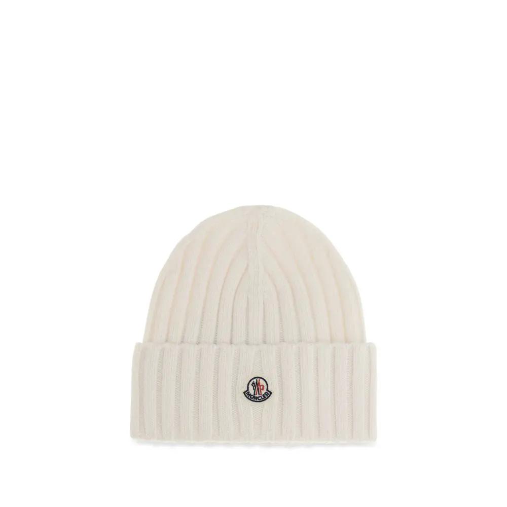 Moncler White Wool Oves Aries Beanie