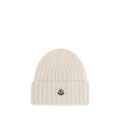 Moncler White Wool Oves Aries Beanie