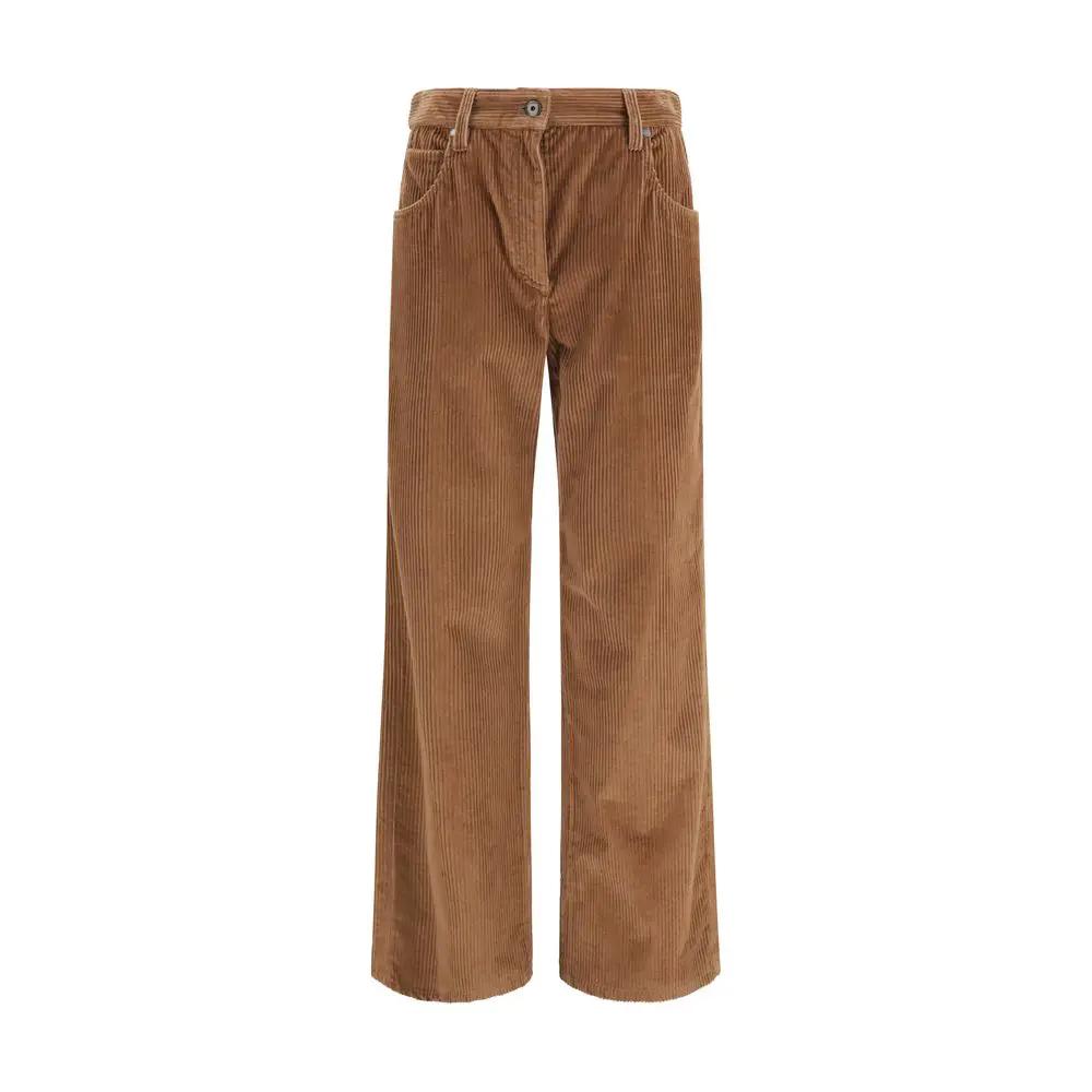 Brunello Cucinelli Brunello Cucinelli Brown Cotton Casual Pants