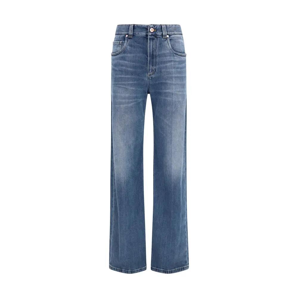 Brunello Cucinelli Brunello Cucinelli Blue Cotton Relaxed Fit Jeans