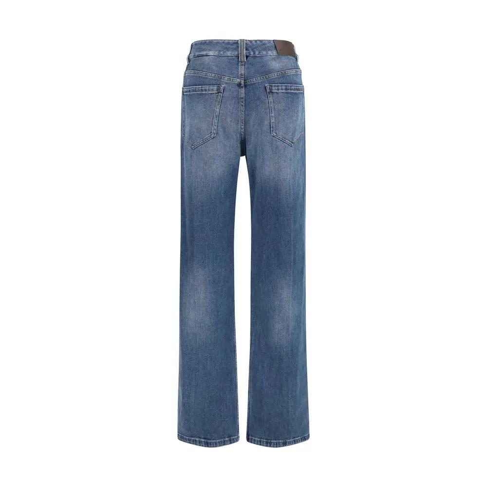 Brunello Cucinelli Brunello Cucinelli Blue Cotton Relaxed Fit Jeans