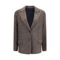 Brunello Cucinelli Brown Wool Oves Aries Biker Jacket