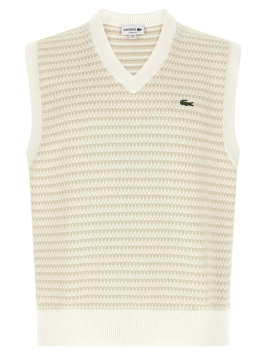 Lacoste Beige Cotton Sleeveles Sweater