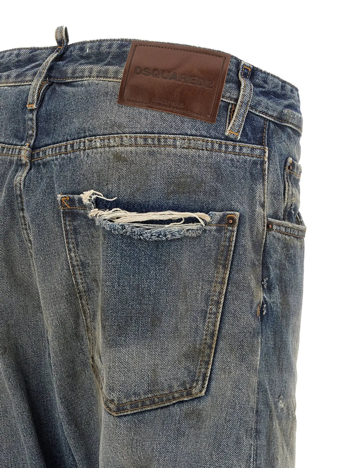 Dsquared² Blue Cotton Relaxed Fit Jeans