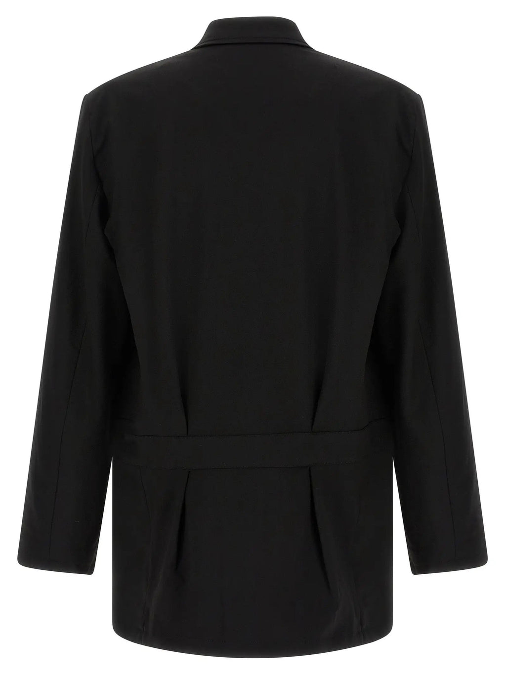 Y-3 Black Wool Full-Length Jacket
