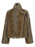 B&B COUTURE Brown Polyester Coat