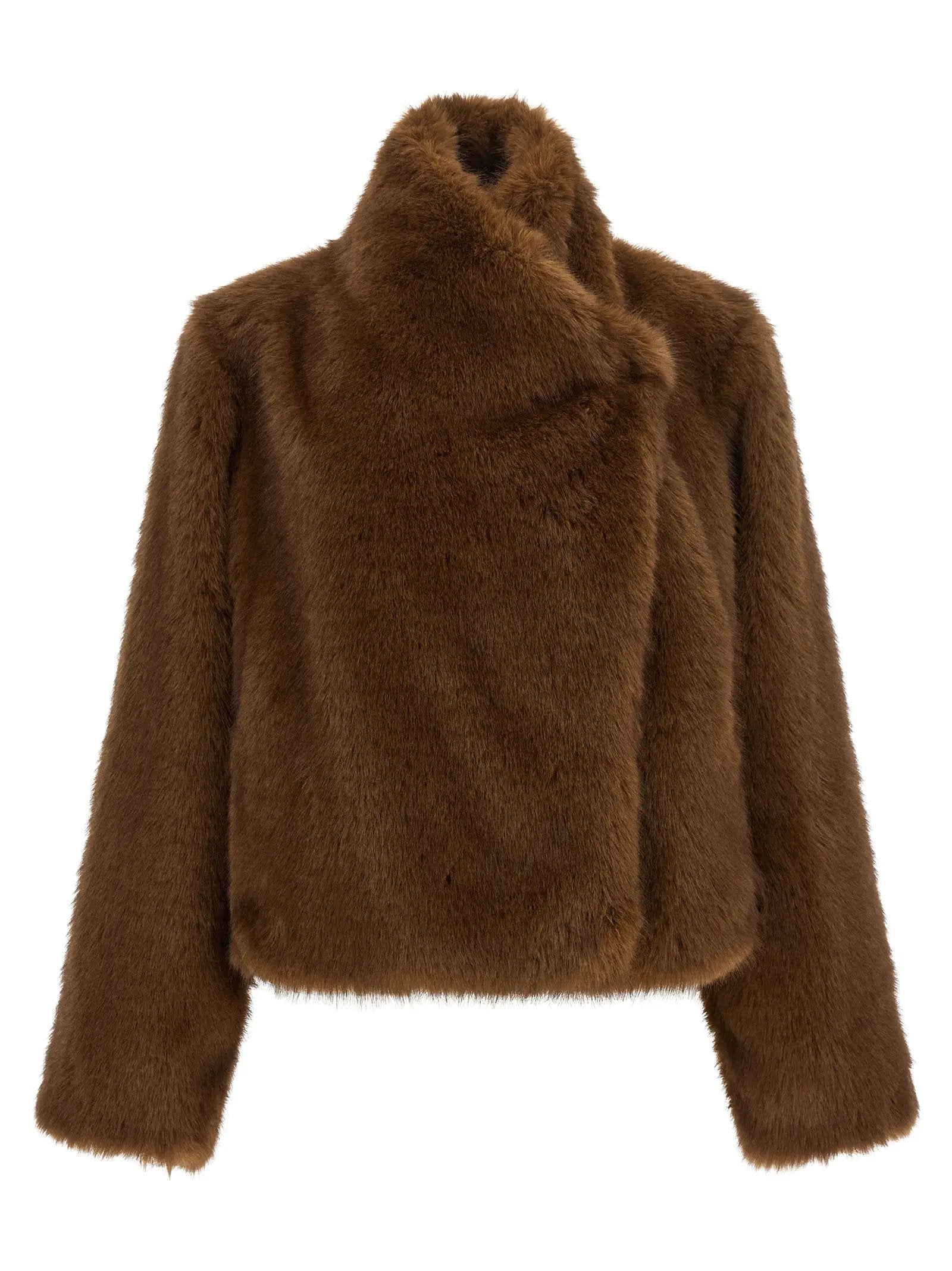 B&B COUTURE Brown Polyester Coat