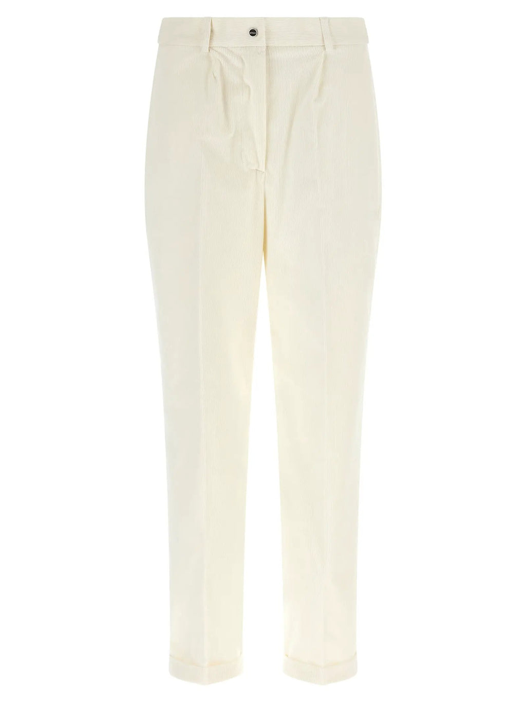 Kiton White Cotton Casual Pants