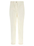 Kiton White Cotton Casual Pants