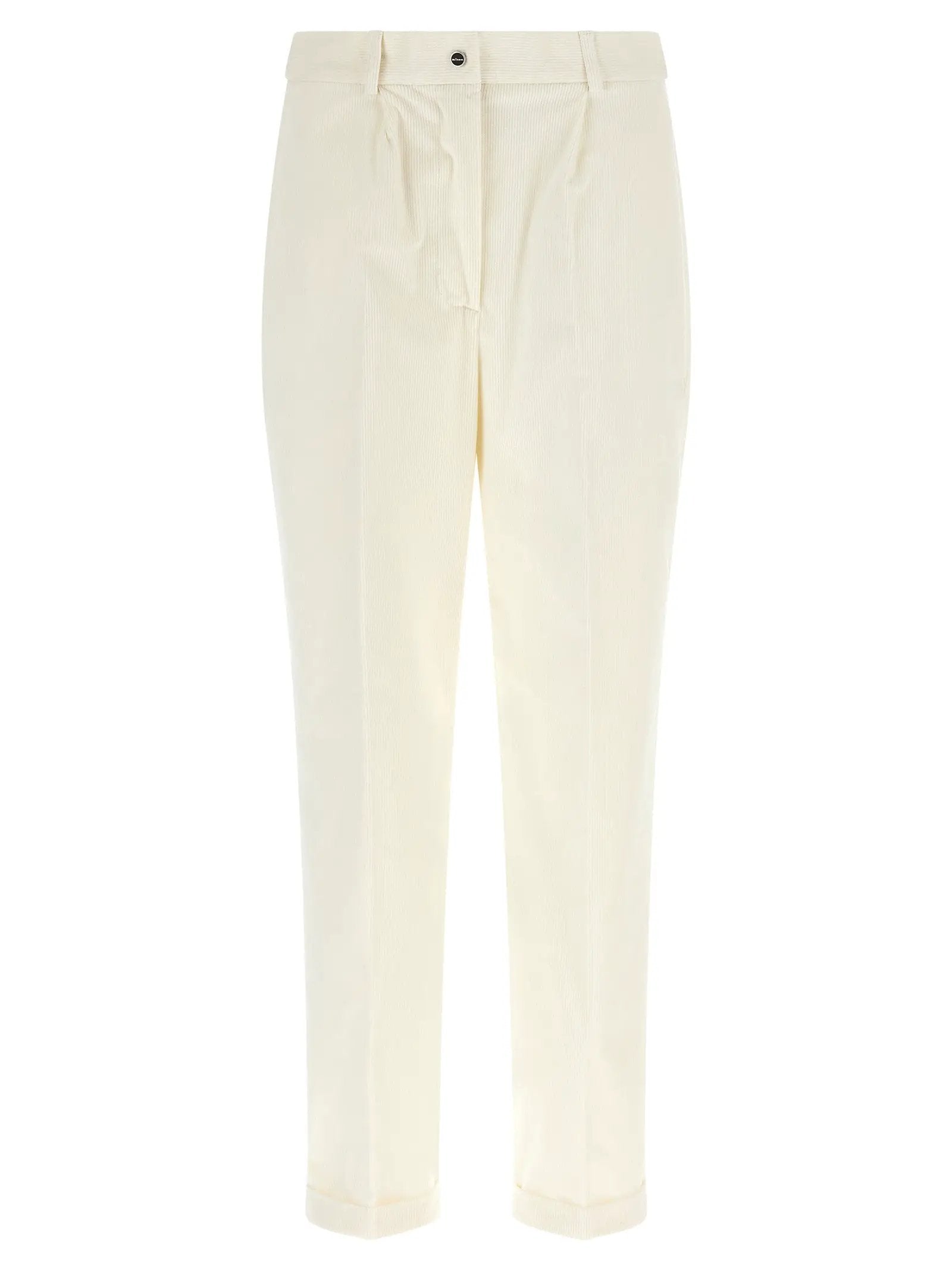Kiton White Cotton Casual Pants