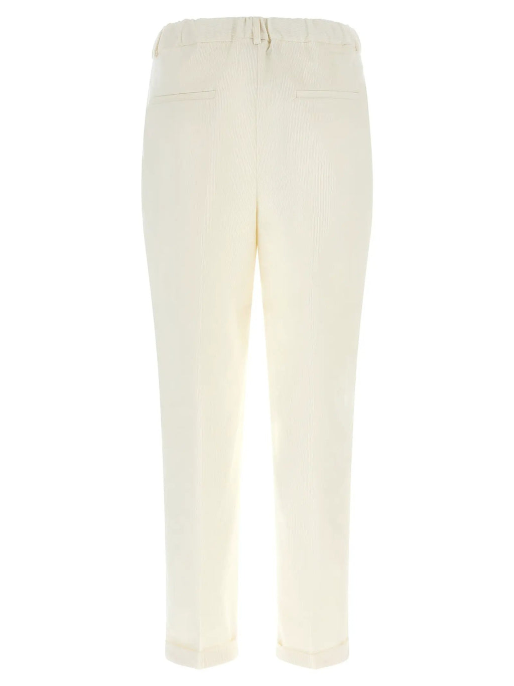Kiton White Cotton Casual Pants
