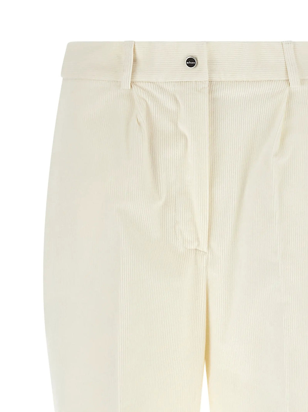 Kiton White Cotton Casual Pants