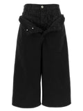 The Attico Black Cotton Cropped Jeans