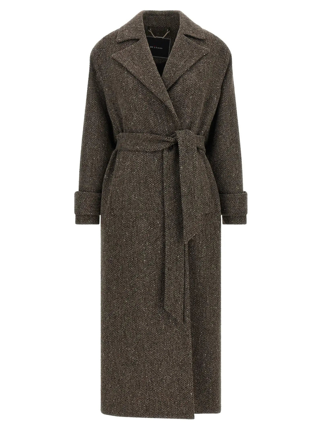 Kiton Brown Virgin Wool Coat