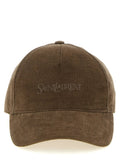 Saint Laurent Brown Cotton Cap (Baseball Hat)