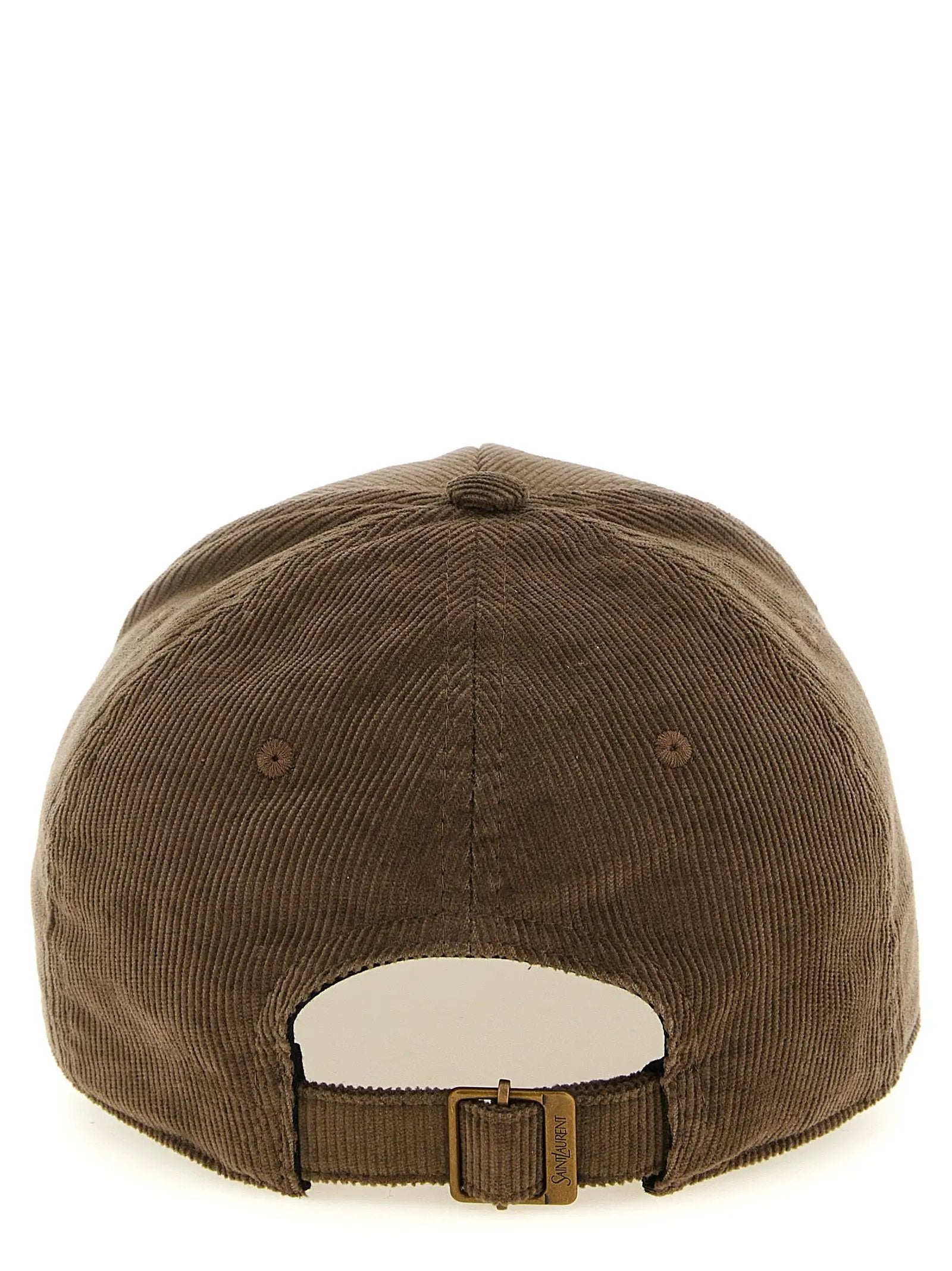 Saint Laurent Brown Cotton Cap (Baseball Hat)