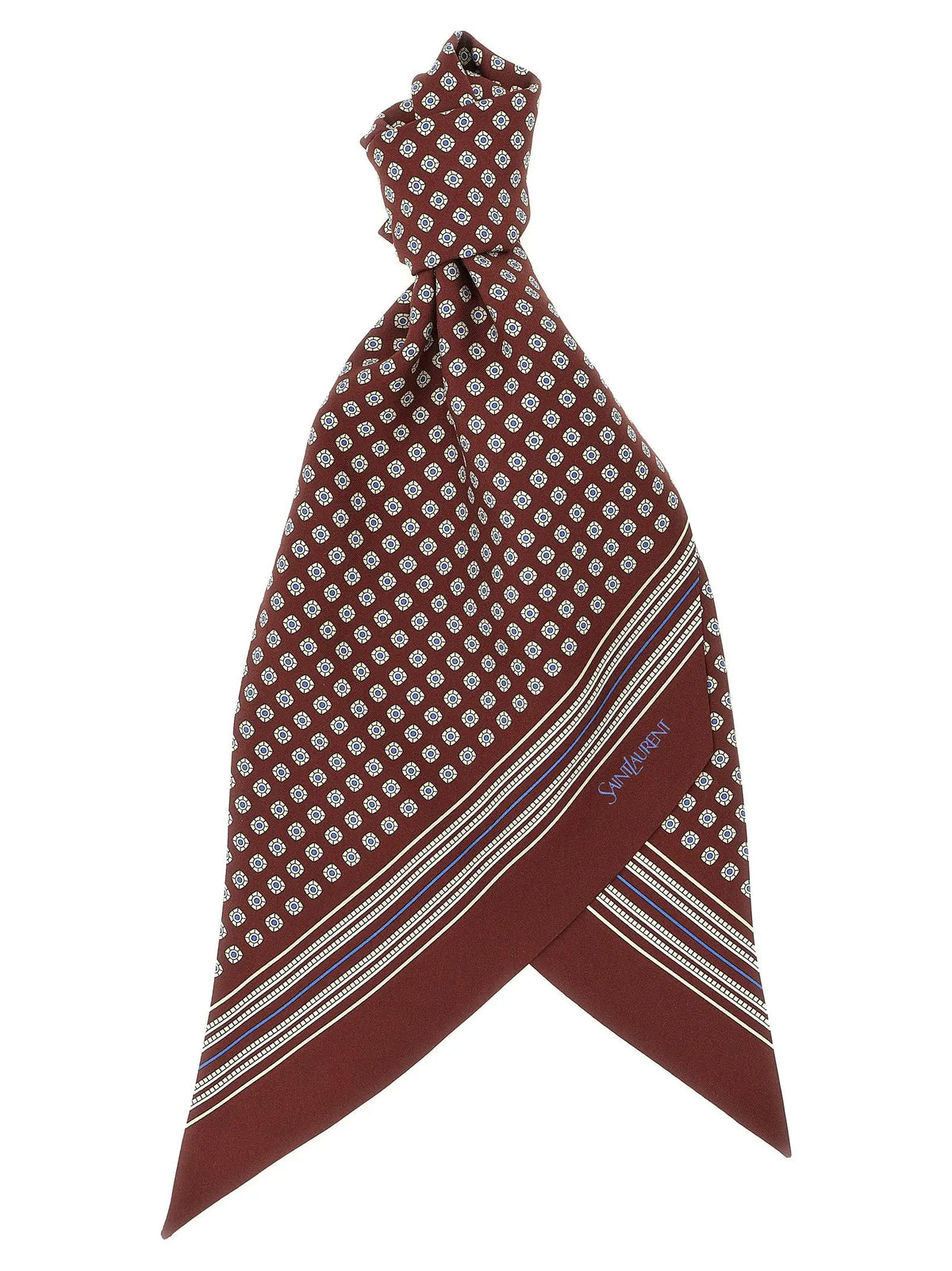 Foulard en soie bordeaux Saint Laurent